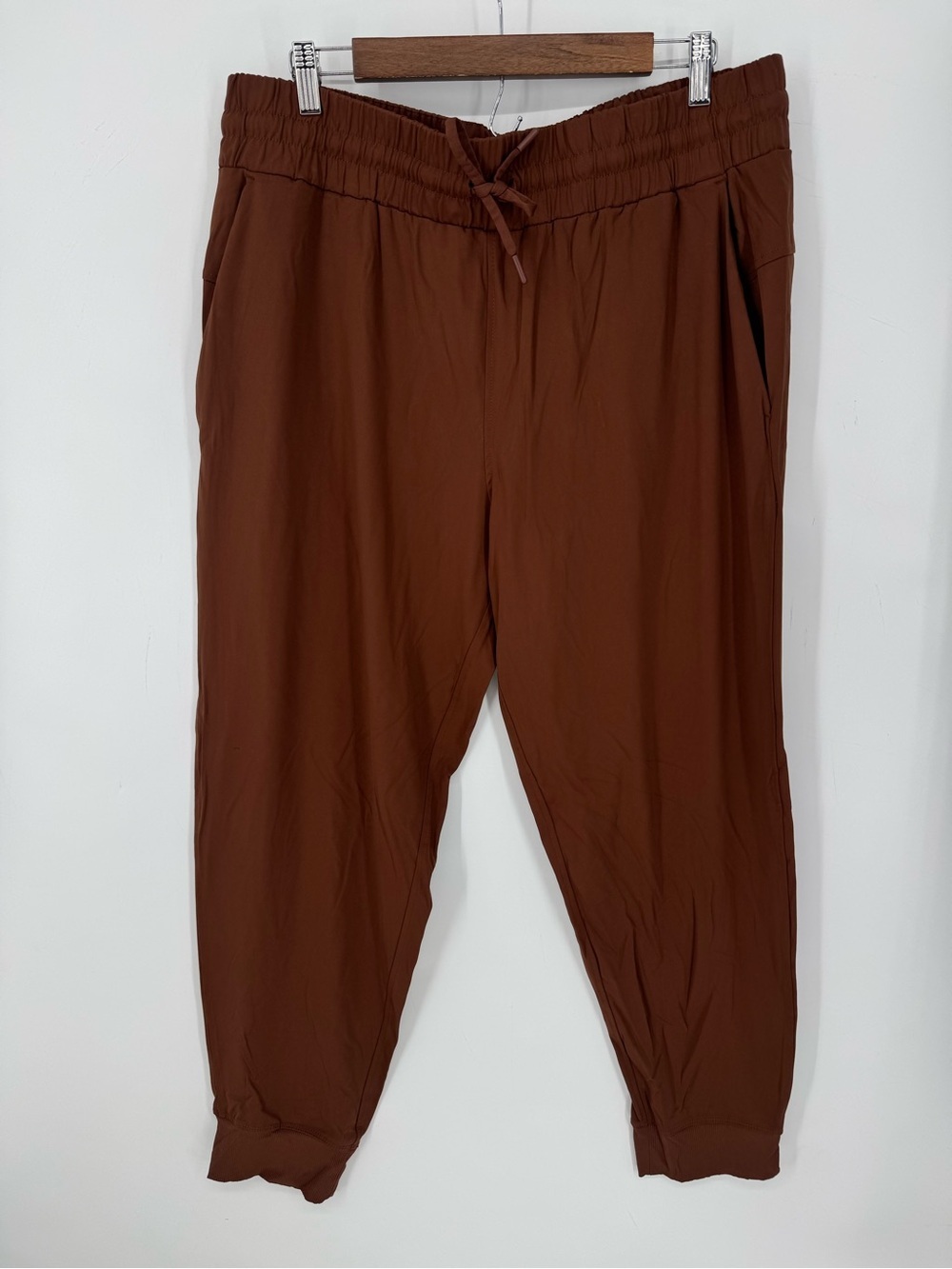 Women's Brown Joggers Athleisure Lounge Travel Casual Pull On Stretch Size XXL